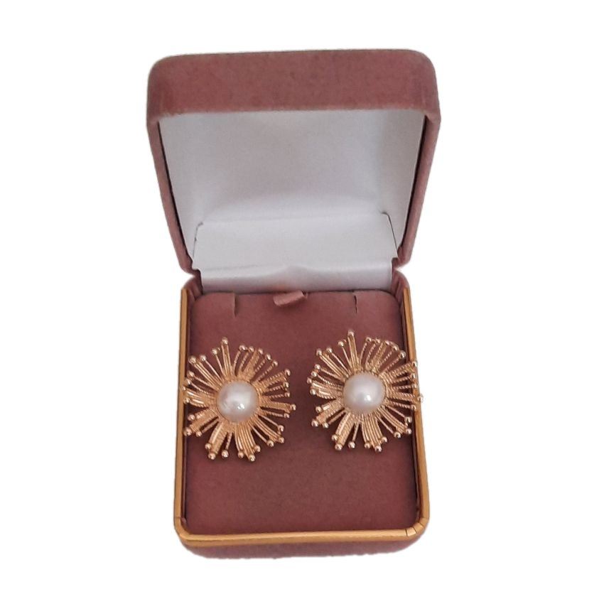 Large Swirl Pearl Round Clip On Earrings(2)