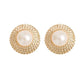 Large Swirl Pearl Round Clip On Earrings