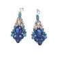 Large Vintage Blue Diamante Clip On Earrings