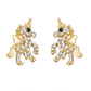 Large Gold Diamante Unicorn Earrings