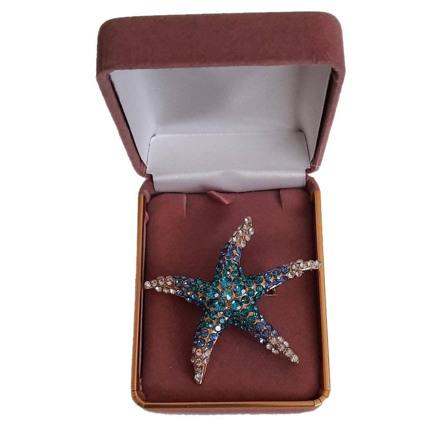 Large Crystal Starfish Brooch(2)