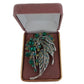 Large Green Diamante Leaf Brooch(2)