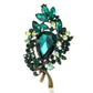 Large Green Vintage Flower Brooch