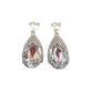 Large Inset Stone Diamante Clip Earrings