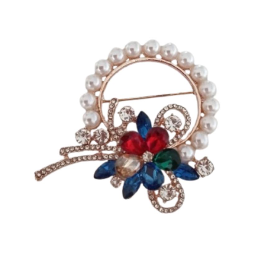 Large Pearl Flower Bouquet Brooch