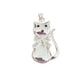 Large Silver Cat Necklace With a Cubic Zirconia Bow