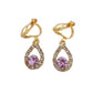 Lavender With Diamante Edges Clip On Earrings