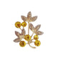 Lemon Yellow Crystal Flower Brooch