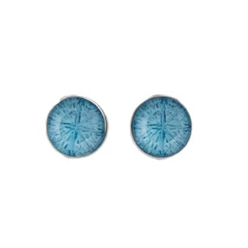 Light Blue Cabouchon Clip On Earrings