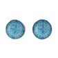 Light Blue Cabouchon Clip On Earrings