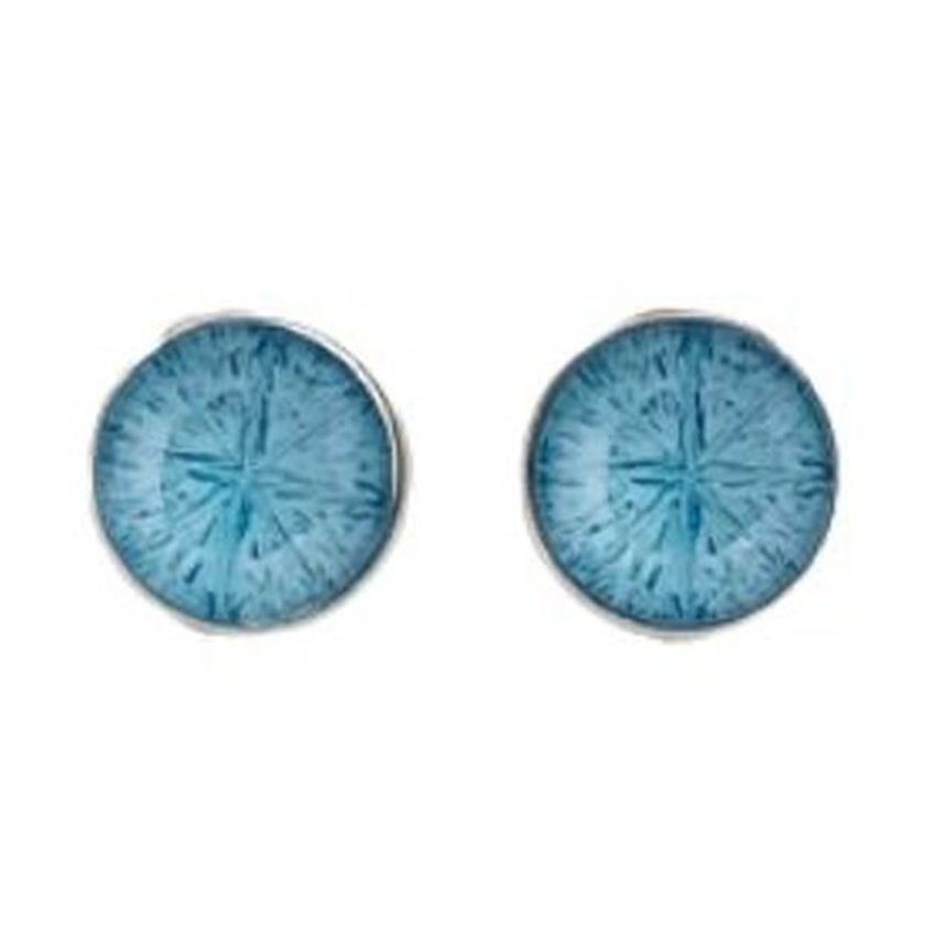 Light Blue Cabouchon Clip On Earrings