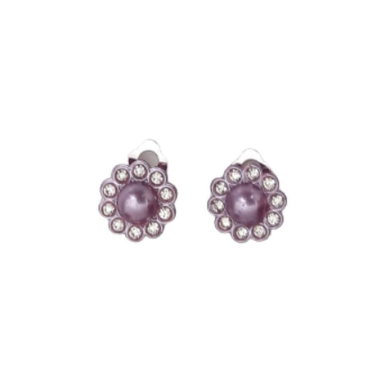 Light Lilac Flower Clip On Earrings