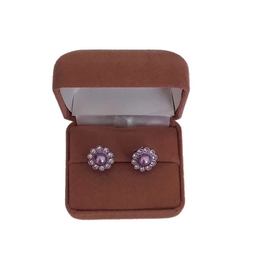 Light Lilac Flower Clip On Earrings(2)