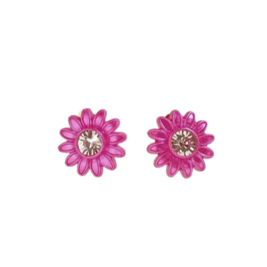 Light Plastic Cerise Pink Clip On Earrings