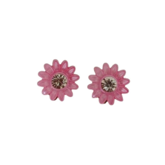 Light Plastic Dark Pink Clip On Earrings