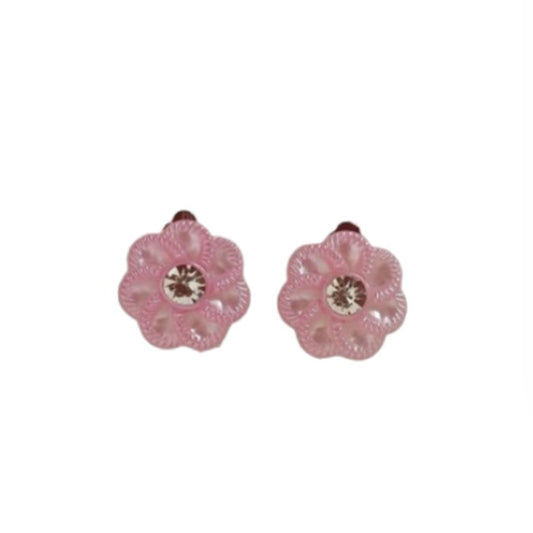 Light Plastic Pink Clip On Earrings