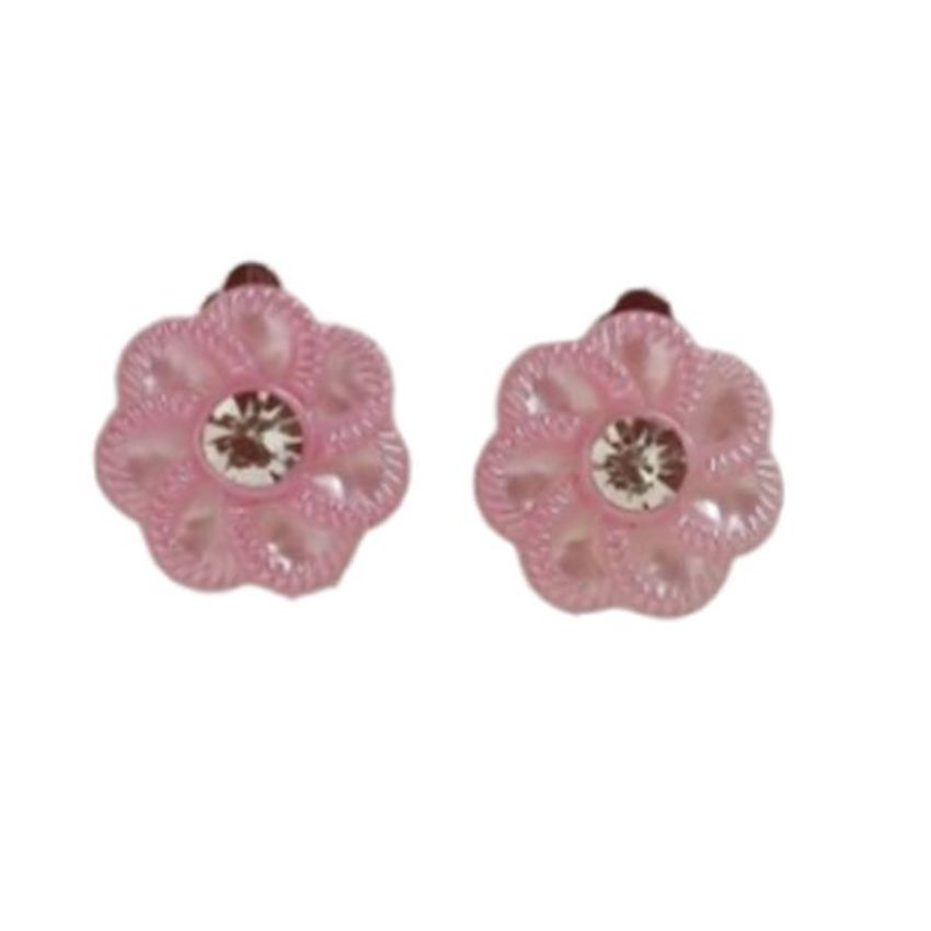 Light Plastic Pink Clip On Earrings