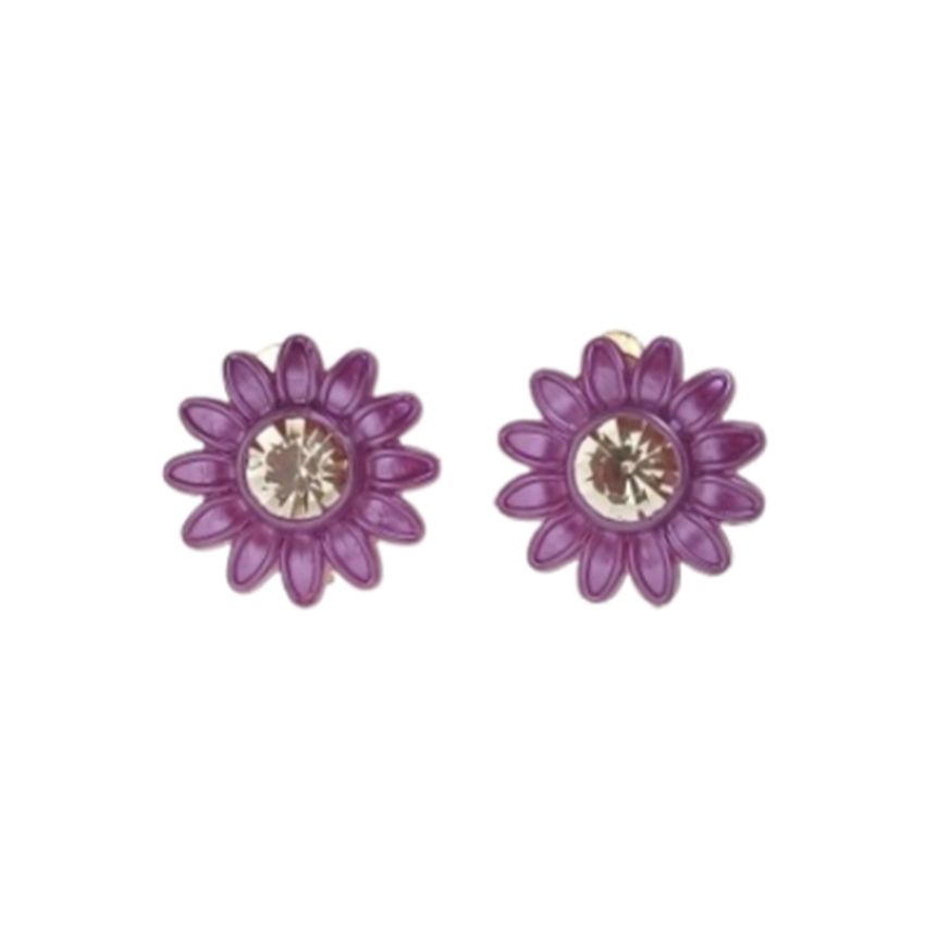 Light Plastic Purple Clip On Earrings