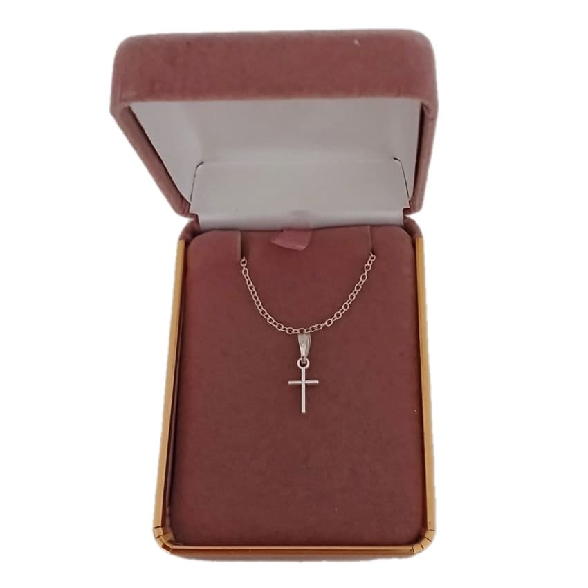 Light Silver Plated Girls Cross on a Sterling Silver Chain(2)