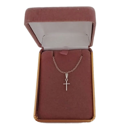 Light Silver Plated Girls Cross on a Sterling Silver Chain(2)