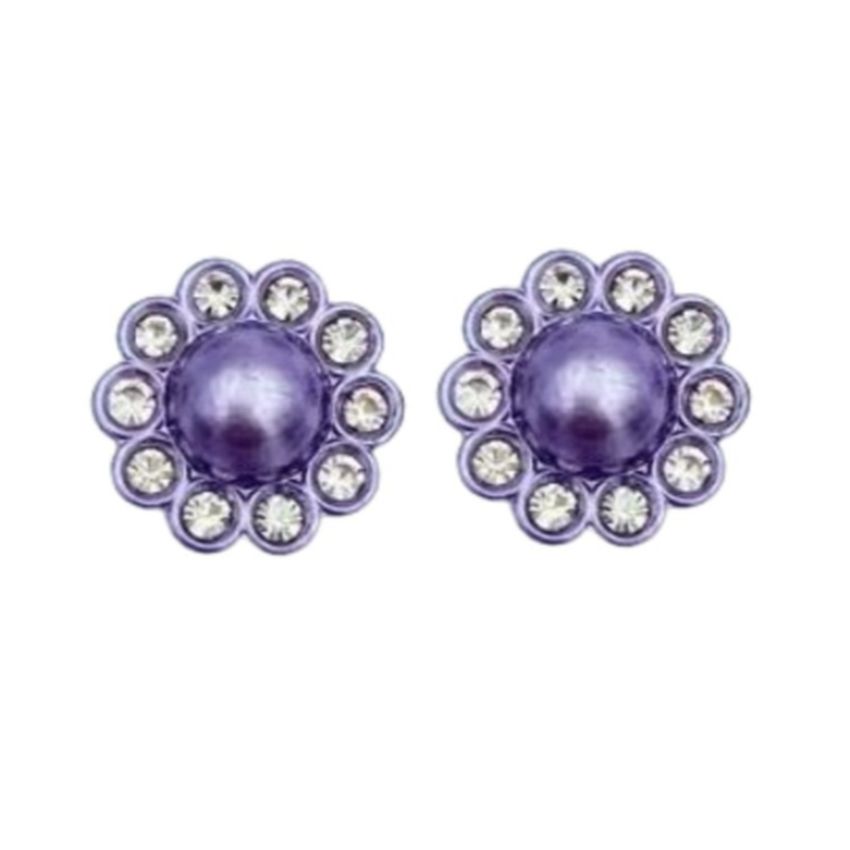 Light Lilac Flower Clip On Earrings