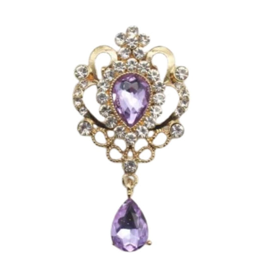 Lilac Centre With Stone Detail Brooch