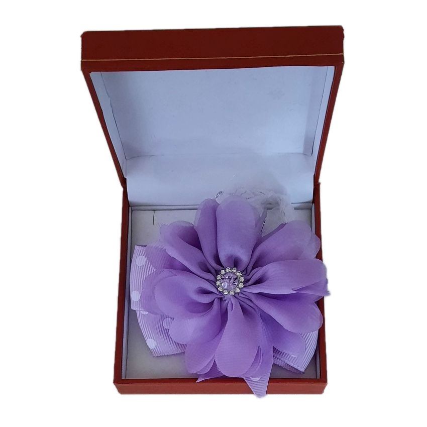 Lilac Spotted Ribbon Wrist Corsage