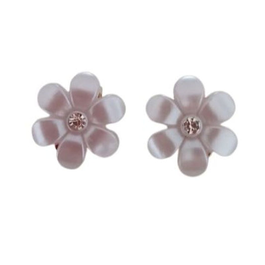 Lilac Flower Clip On Earrings