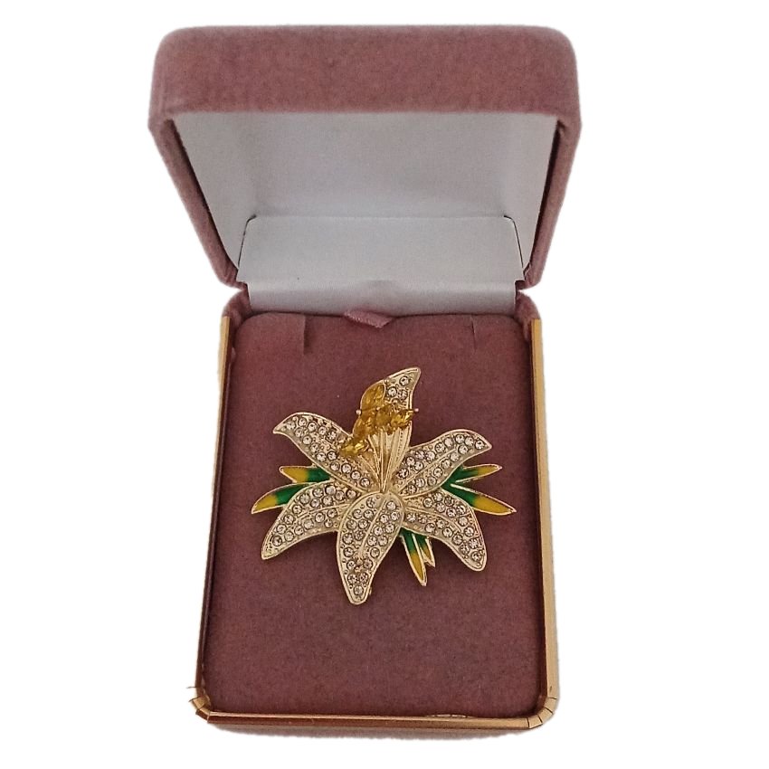 Lily Diamante Flower Brooch(2)