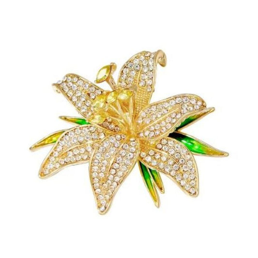 Lily Diamante Flower Brooch