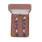 Long Blue Drop Diamante Clip On Earrings(2)
