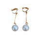 Long Circle Pearl Drop Clip On Earrings