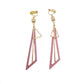 Long Dangly Pink Clip On Earrings