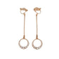 Long Drop Diamante Hoop Clip On Earrings