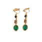 Long Emerald Green Clip On Earrings