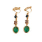Long Emerald Green Clip On Earrings