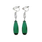 Long Emerald Green Clip On Earrings