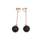 Long Large Black Pearl Clip On Earrings