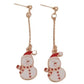Long Stem Snowman Earrings