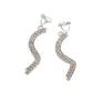 Long Dangly Diamante Clip on Earrings