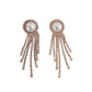 Long Diamante Pearl Drop Clip On Earrings