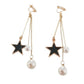 Long Pearl And Star Clip On Earrings