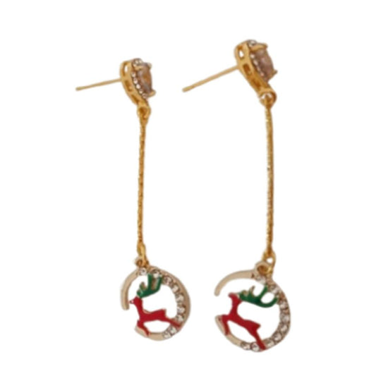 Long Stem Reindeer Earrings