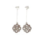 Long Stem Rhinestone Flower Clip On Earrings