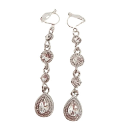 Long Vintage Style Clip On Earrings