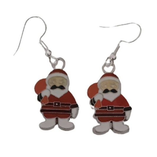 Mad Santa Christmas Earrings