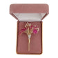 Magenta Pink Flower Diamante Brooch(2)