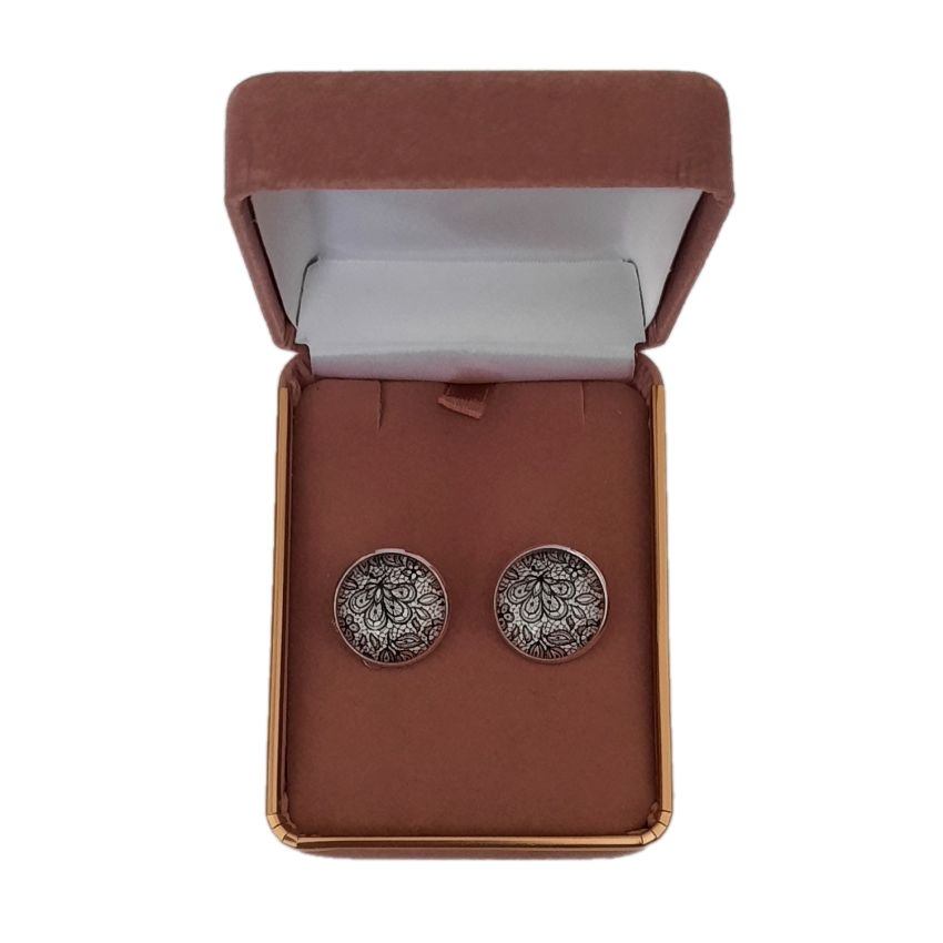 Marble Effect Gold Black Clip On Earrings(2)