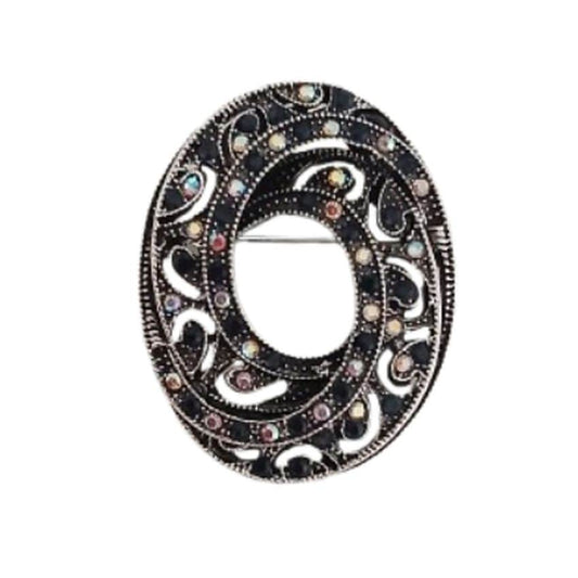 Marcasite Vintage Crystal Stone Brooch