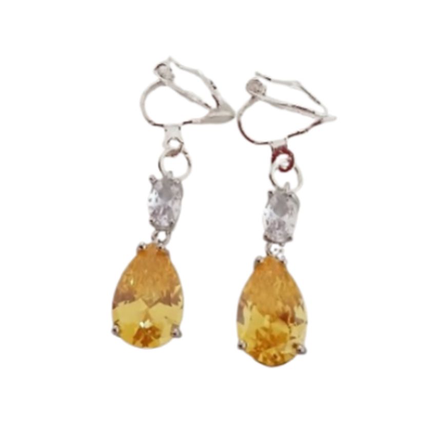 Marmalade Yellow Clip On Earrings